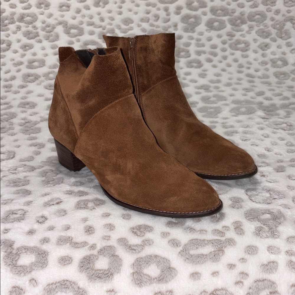 Paul Green Women's Nelly Ankle Brown Tan Suede Leather Boots size 7.5